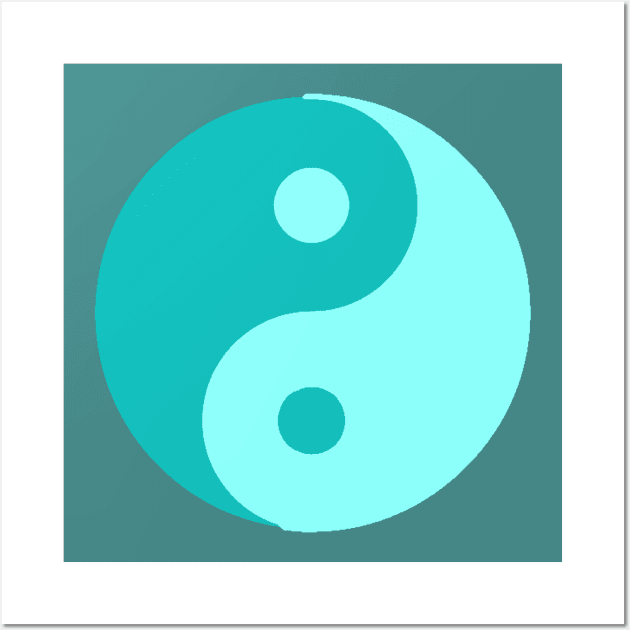 Yin Yang in shades of blue Wall Art by NovaOven